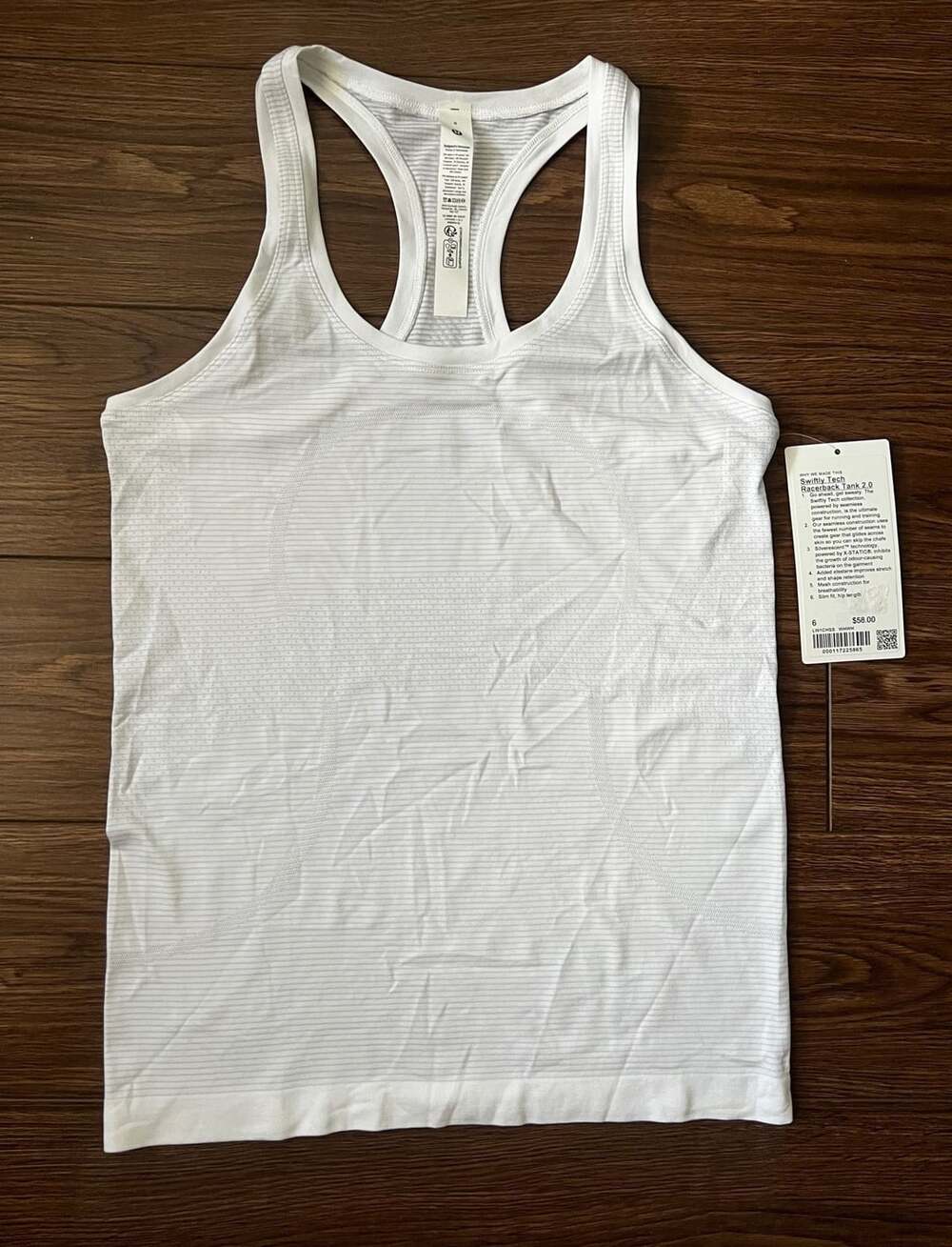 Lululemon Swiftly Tech Racerback Tank 2.0 Size 6 White